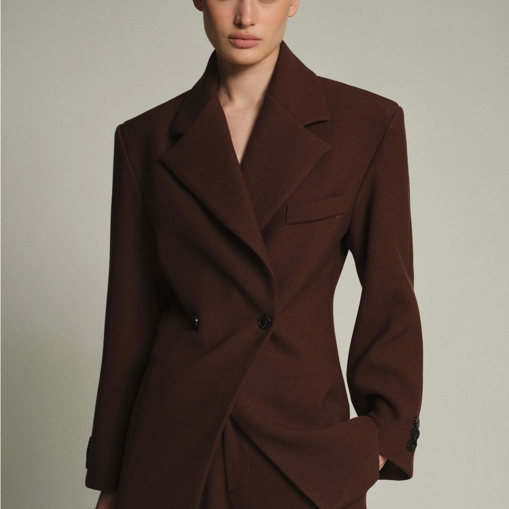 Source Unknown Nangy Double Breasted Blazer - Brown